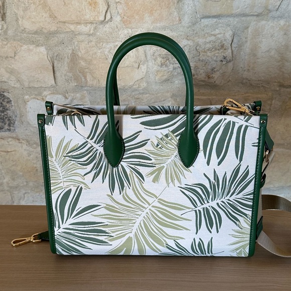 Michael Kors Medium Mirella Palm Tree tote handbag&wallet Green NWT Authentic - Picture 6 of 13
